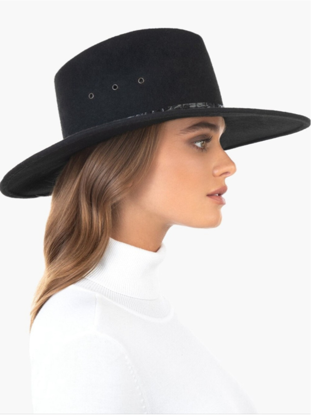 Eric Javits | Jade Wool Fedora Hat In Black - Picture 15 of 15